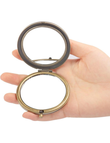 Espejo de Maquillaje Plegable Rich Boxer 4 Pcs Vintage 7.1cm