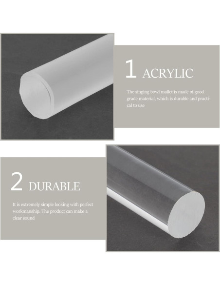 Mazo de Tazón Cantante Acrílico SUPVOX 19.5x2.5 cm Blanco