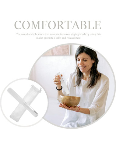 Mazo de Tazón Cantante Acrílico SUPVOX 19.5x2.5 cm Blanco