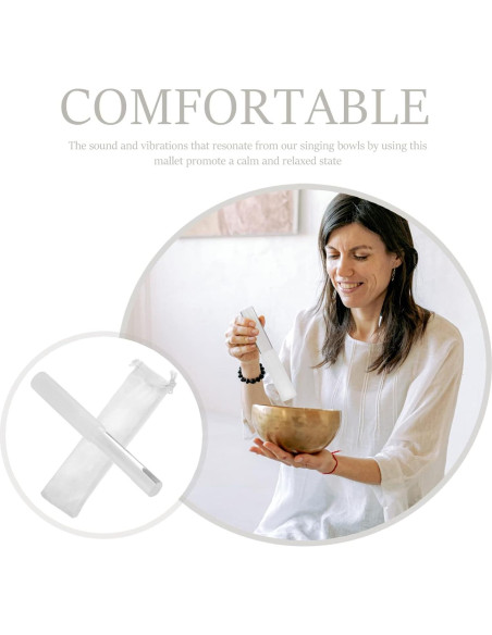 Mazo de Tazón Cantante Acrílico SUPVOX 19.5x2.5 cm Blanco