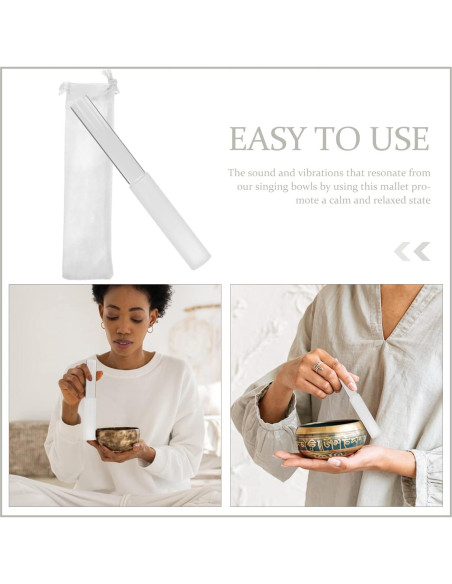 Mazo de Tazón Cantante Acrílico SUPVOX 19.5x2.5 cm Blanco