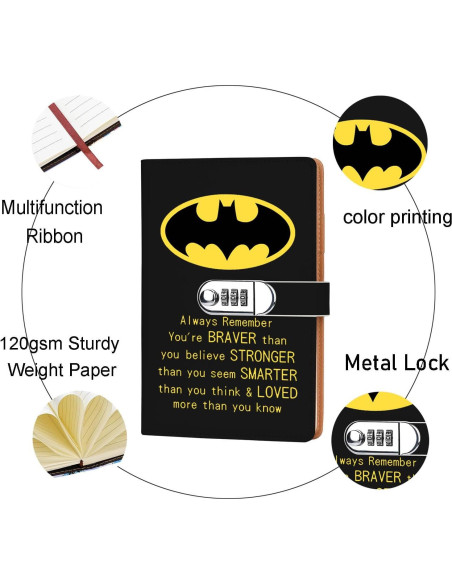 Cuaderno de Combinación de Cerradura JOHSBYD de Cuero 200 Páginas