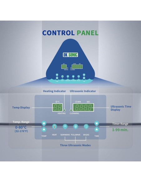 Limpiador Ultrasónico DK SONIC 2L 60W con Calentador y Temporizador