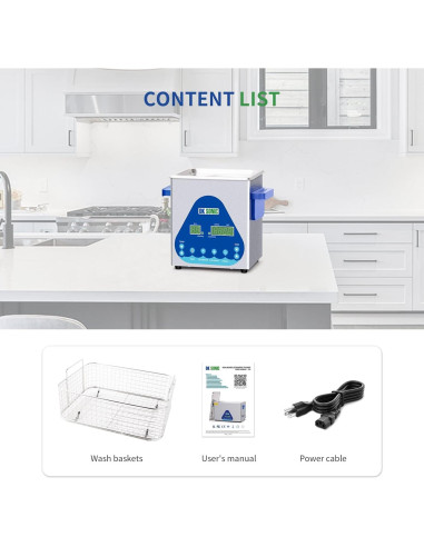 Limpiador Ultrasónico DK SONIC 2L 60W con Calentador y Temporizador