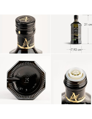 Aceite de Oliva Extra Virgen Orgánico Atlas 500 mL Prensado en Frío