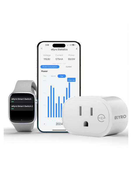 Smart Plug eKyro Monitoreo de Energía 15A 1800W WiFi