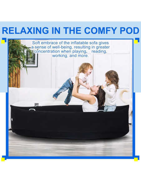 Silla Sensorial Inflable Namalu 203 cm Negra para Niños