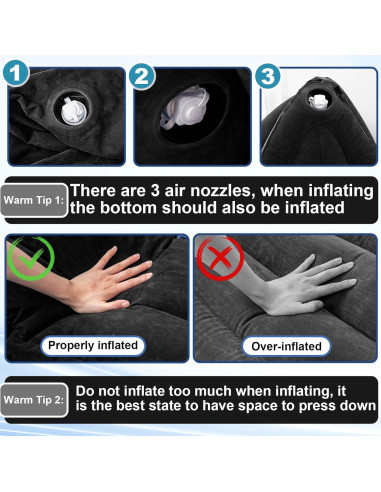 Silla Sensorial Inflable Namalu 203 cm Negra para Niños