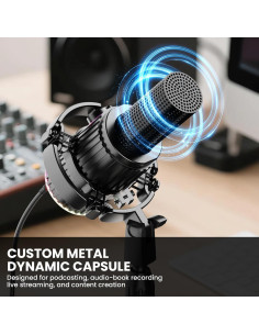 Micrófono Dinámico BASN SL2000 USB/XLR para Podcasting y Streaming 2