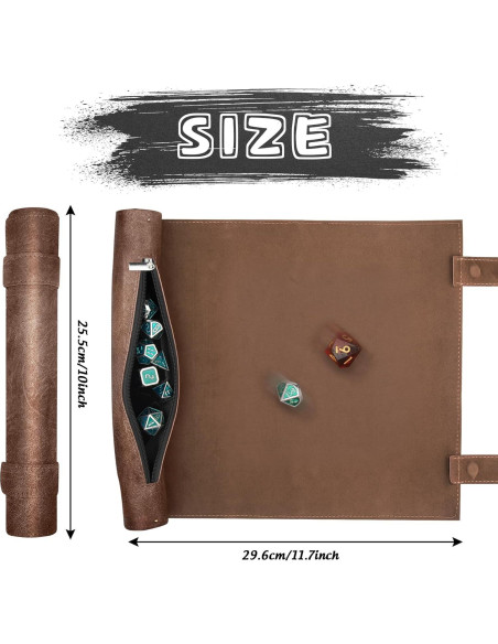 Tapete Magnético para Dados SIQUK 2 Piezas Cuero PU 29.6x25.5 cm