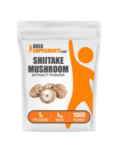 Polvo de Extracto de Champiñón Shiitake BulkSupplements 1kg - Vegano