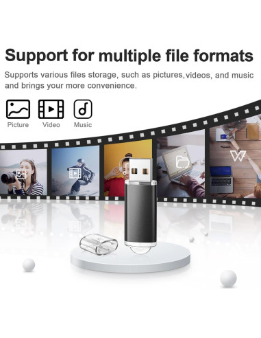 TOPESEL USB Flash Drive 4GB Pack 5 Colores USB 2.0