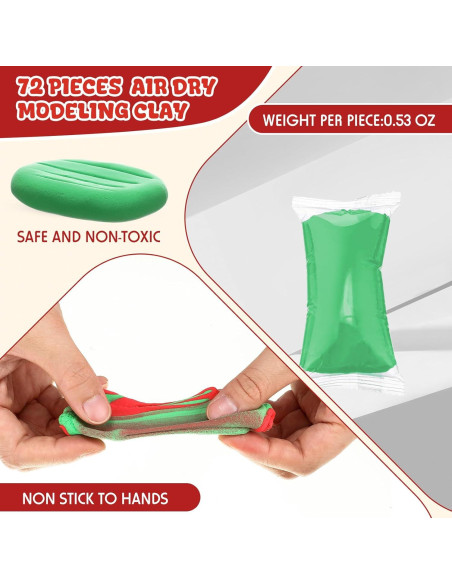 72 Piezas Arcilla Secado al Aire VioraWhite 1.2kg Color Navidad 72 Piezas Arcilla Secado al Aire VioraWhite 1.2kg Color Navidad