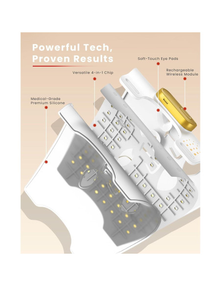 Máscara de Terapia de Luz Roja SanaTech LED Inalámbrica 5 Modos