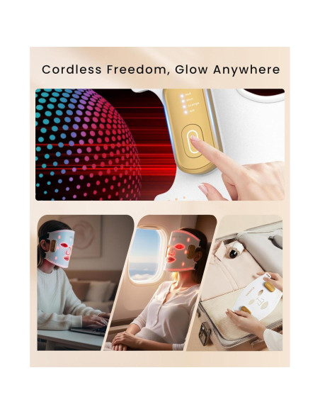 Máscara de Terapia de Luz Roja SanaTech LED Inalámbrica 5 Modos