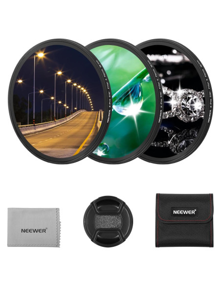 Filtros de Estrella NEEWER 58mm 4/6/8 Puntas HD Aluminio