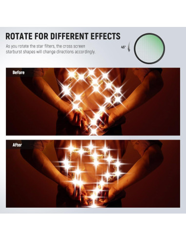 Filtros de Estrella NEEWER 58mm 4/6/8 Puntas HD Aluminio