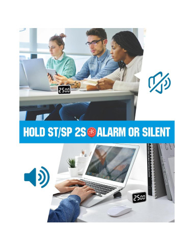 Temporizador Pomodoro Digital TPNEG Blanco Recargable USB