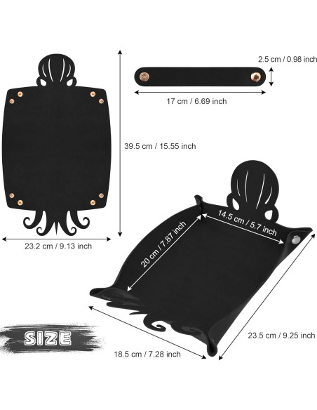 Bandeja de Dados SIQUK Pulpo 2 Piezas PU Negro Rojo