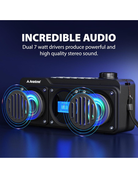 Avantree Boombyte - Radio FM Digital Portátil Bluetooth 4 en 1