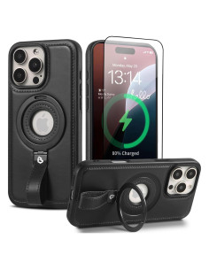 Funda de Cuero con Soporte Magnético para iPhone 16 Pro - BUTAIGA