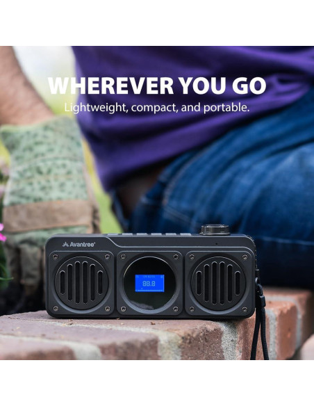 Avantree Boombyte - Radio FM Digital Portátil Bluetooth 4 en 1