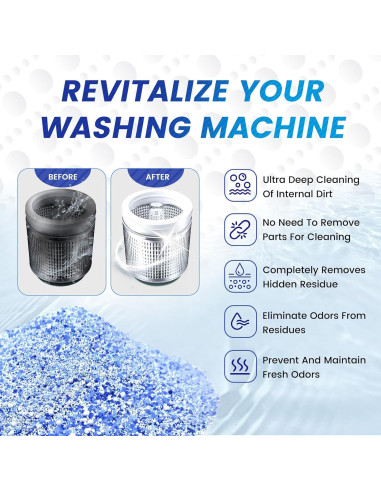 Limpiador de Lavadora en Polvo TERFIE - 12 Paquetes 360g