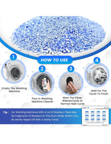 Limpiador de Lavadora en Polvo TERFIE - 12 Paquetes 360g