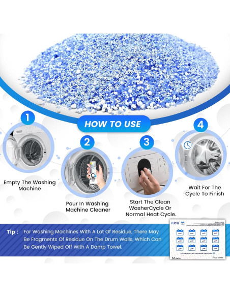 Limpiador de Lavadora en Polvo TERFIE - 12 Paquetes 360g