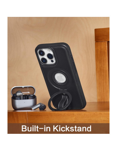 Funda de Cuero con Soporte Magnético para iPhone 16 Pro - BUTAIGA