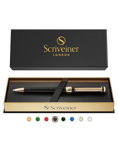 Bolígrafo de Lujo Scriveiner Negro con Oro - Recarga Schmidt