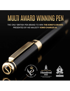 Bolígrafo de Lujo Scriveiner Negro con Oro - Recarga Schmidt 2