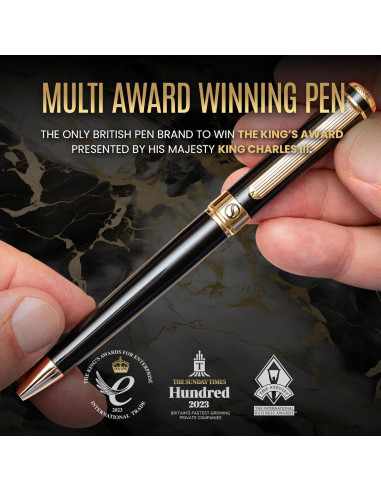 Bolígrafo de Lujo Scriveiner Negro con Oro - Recarga Schmidt