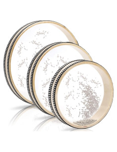 Fasmov 3 Tambores de Sonido de Olas de Madera 15-25 cm