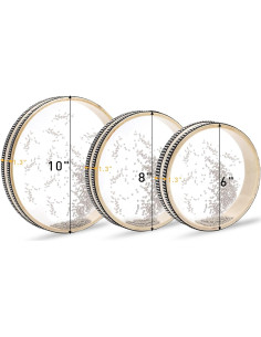 Fasmov 3 Tambores de Sonido de Olas de Madera 15-25 cm 2