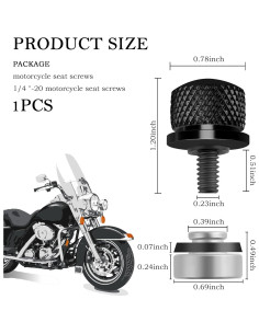 Kit de Tornillos y Tuercas de Aluminio Salior M6 para Asiento de Motocicleta Compatible con Harley 1996-2024 2