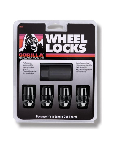 Bloqueos de Rueda Gorilla Automotive 71681NBC Acorn Negro Cromo