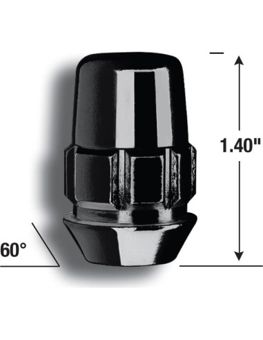 Bloqueos de Rueda Gorilla Automotive 71681NBC Acorn Negro Cromo