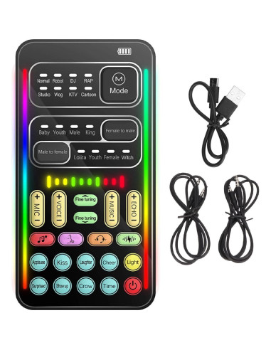 Cambiador de Voz Portátil GOWENIC con 8 Efectos de Sonido