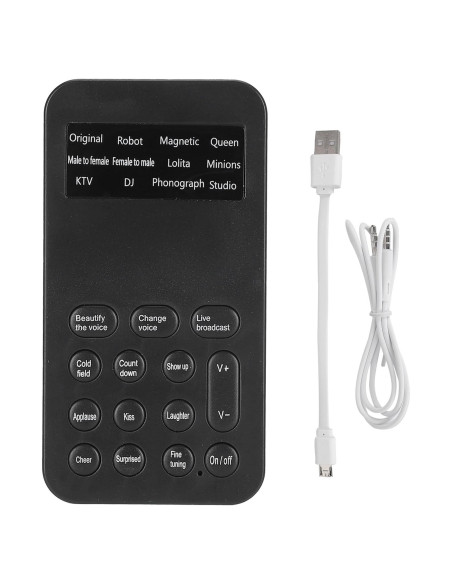 Cambiador de Voz Portátil HAOX con 12 Efectos y 8 Sonidos