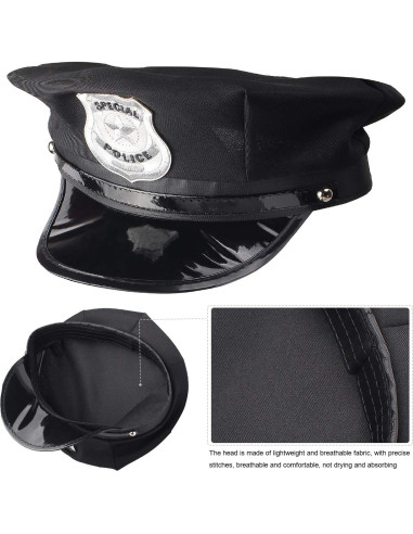 Conjunto de Disfraz de Policía Beelittle - Sombrero, Esposas, Gafas