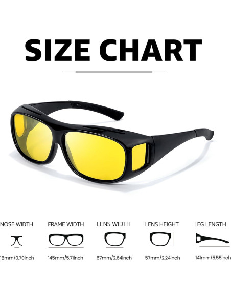 Gafas de Visión Nocturna Myiaur Polarizadas UV400 Negras/Amarillas