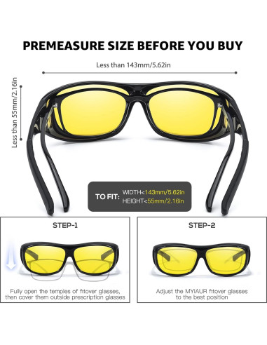 Gafas de Visión Nocturna Myiaur Polarizadas UV400 Negras/Amarillas