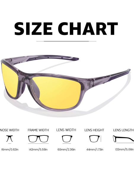 Gafas de Visión Nocturna Polarizadas Myiaur Amarillas