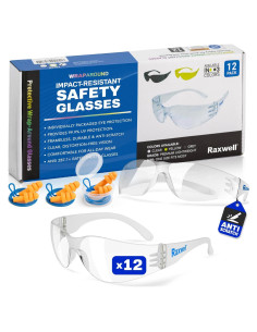 Gafas de Seguridad Raxwell Clear ANSI Z87.1 Paquete de 12