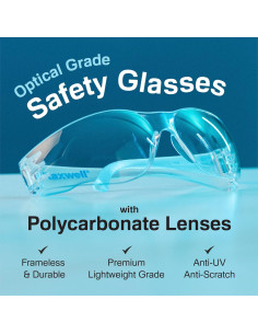 Gafas de Seguridad Raxwell Clear ANSI Z87.1 Paquete de 12 2