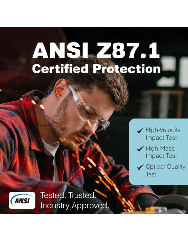 Gafas de Seguridad Raxwell Clear ANSI Z87.1 Paquete de 12