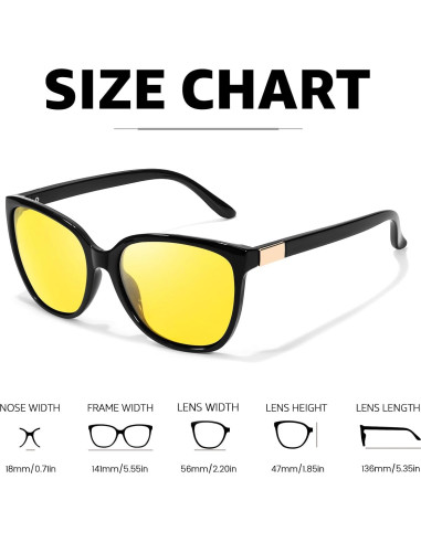 Gafas de Conducción Nocturna Myiaur Polarizadas Amarillas