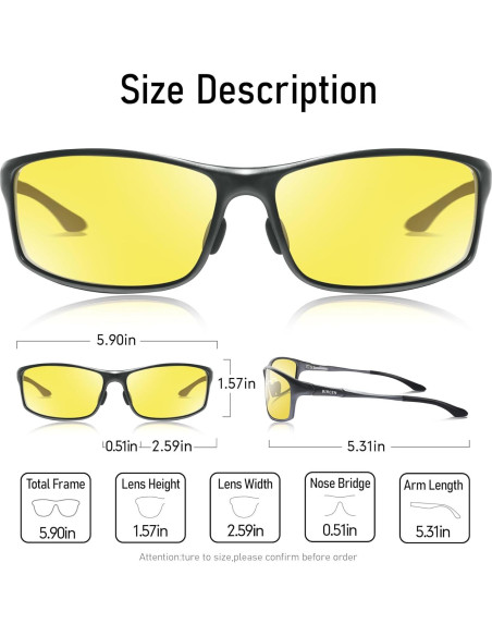Gafas de Visión Nocturna BIRCEN Antirreflejo para Conducir Gafas de Visión Nocturna BIRCEN Antirreflejo para Conducir