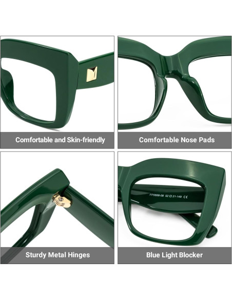 Gafas de sol vintage Zeelool FP0668 para mujeres - Lente transparente